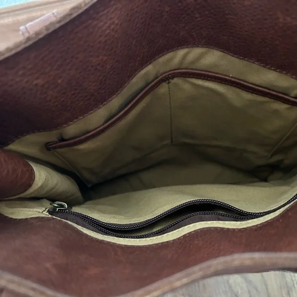 Duluth Trading Co Rich Brown Leather Tote - Picture 6 of 12